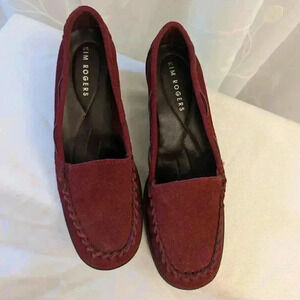 Kim Rogers Wedge Loafers, Red Wine color, Size 7.5